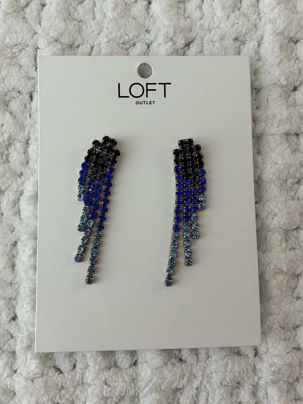 LOFT Blue Ombre Crystal Cascade Earrings